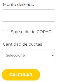 Simulador de préstamo de COPAC.